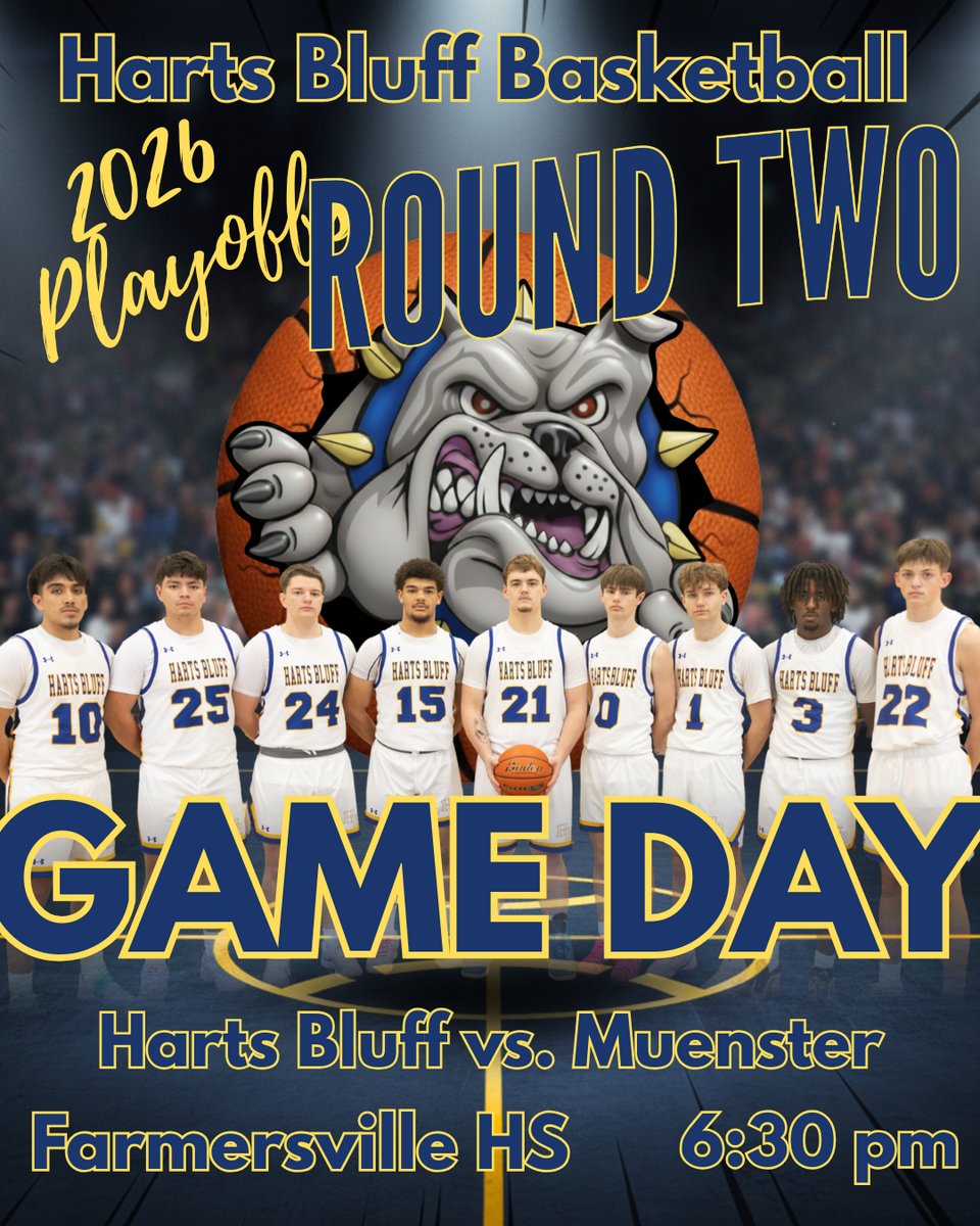 HartsBluffISD's tweet photo. 🏀🔥 ROUND TWO IS TODAY! 🔥🏀 https://t.co/TNWmJEmw24