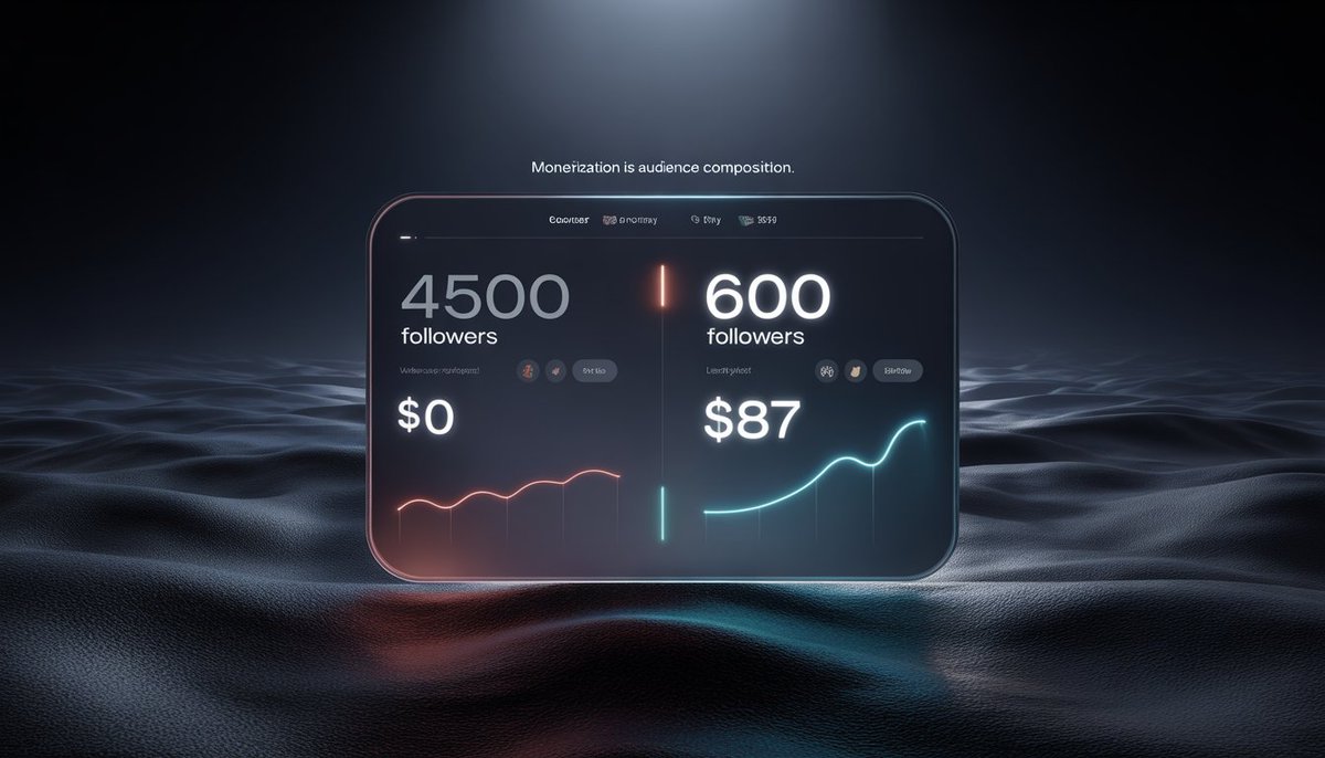 97% creators track the wrong number on payout day.

I did too.

We obsess over impressions.
Follower count.
Viral posts.

But here’s the uncomfortable pattern I noticed:

Small accounts earning.
Bigger accounts earning nothing.

The difference?

Audience composition.

Not all