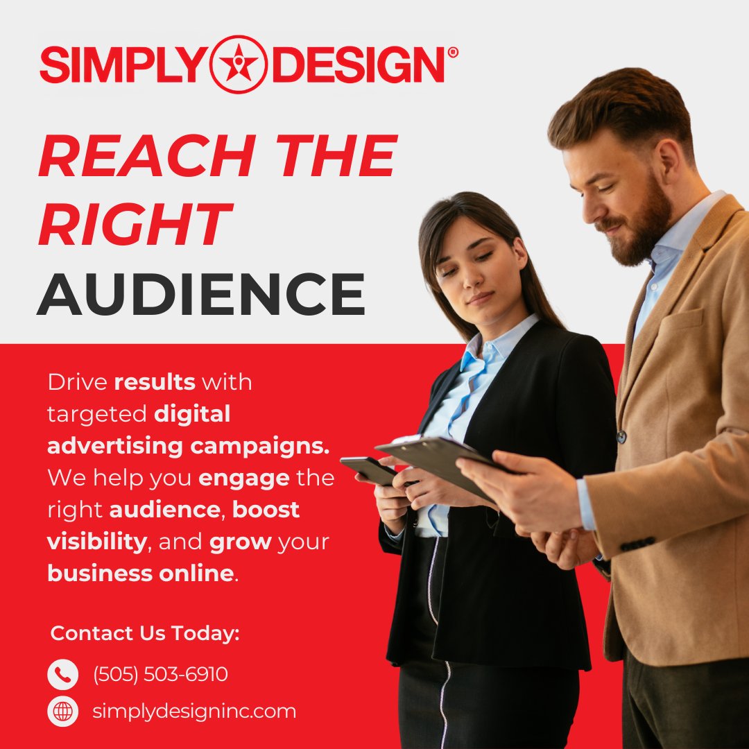 SimplyDesignInc's tweet photo. Drive measurable results with targeted digital advertising campaigns. Simply Design helps you reach the right audience, increase engagement, and grow your business online. https://t.co/jmfeKRJgtu https://t.co/kLZghIrBAQ