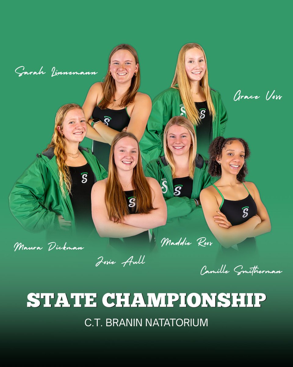 🚨 Swim State Championship 🚨
Seton is hitting the blocks in the 50 Free and teaming up for the 200 Free Relay! Good luck ladies! 💚🌊

#GoSaints