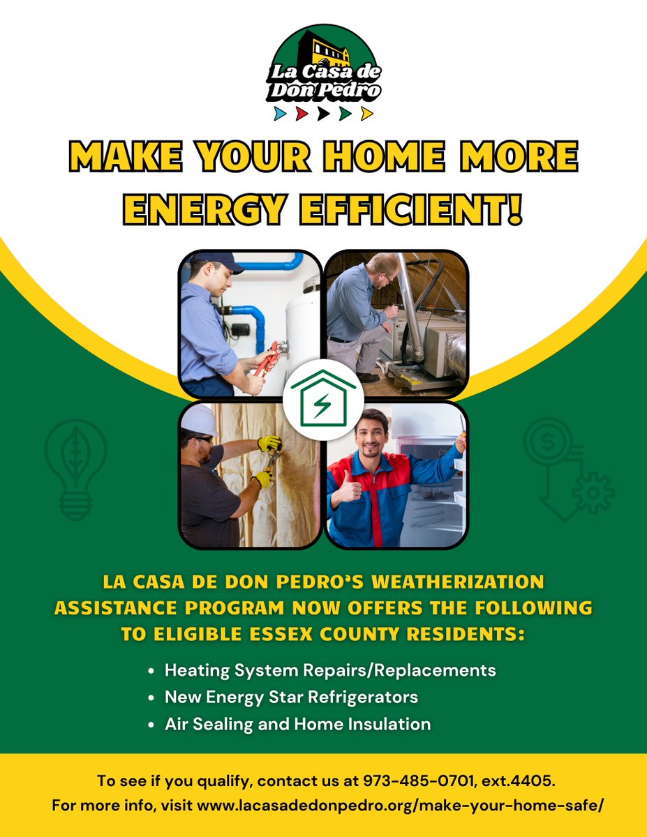 LaCasaNwk's tweet image. Get heating system repairs, home insulation and more at La Casa De Don Pedro!

Easily apply online at lacasadedonpedro.org/make-your-home… today!

#energyefficient #weatherization #financialassistance #socialservices #lacasadedonpedro
