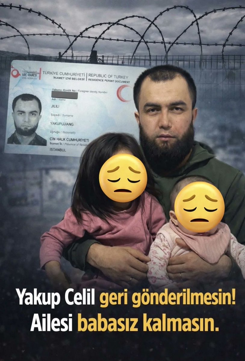 Geri Gönderme Merkezine götürülen Yakup Celil’in eşi Uygur Haber aracılığıyla kamuoyuna seslendi

“Eşimin en yakın zamanda çıkmasını istiyorum. Kızım camdan bakıp sürekli ‘Babam ne zaman gelecek anne?’ diye ağlıyor. Bizim kimsemiz yok burada. Kirada otuyoruz. Sadece eşimin aylık