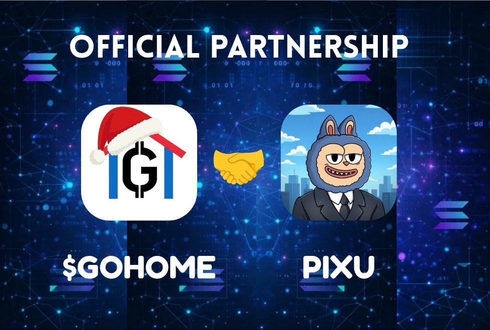 Janeth431994's tweet image. I'm excited to announce the partnership between @GoHome_Token and @pixu_alpha on @solana!

$GOHOME aims to flip $BTC by trading above $100k, while #Pixu represents the honest trader’s grind to success.

One mindset is community, conviction, chaos. This is just the beginning🔥