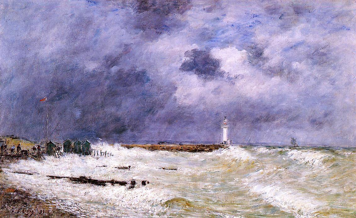 ArtistBoudin's tweet photo. Le Havre. Heavy Winds off of Frascati. https://t.co/UXZ39EQidQ