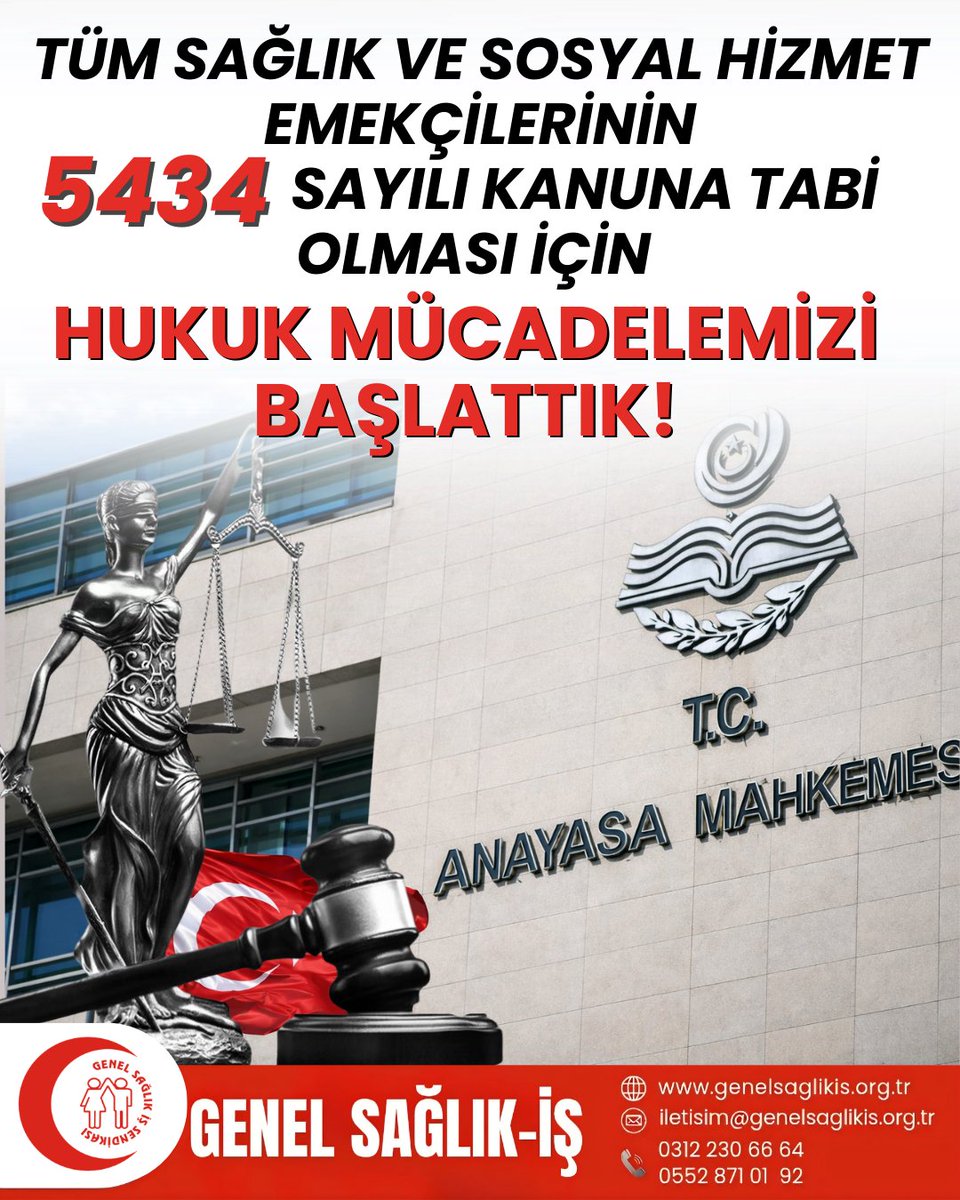 genelsaglikis's tweet photo. TÜM SAĞLIK VE SOSYAL HİZMET EMEKÇİLERİNİN 5434 SAYILI KANUNA TABİ OLMASI İÇİNHUKUK MÜCADELEMİZİ BAŞLATTIK

"...Hukuk Müşavirliğimizin yoğun çalışmaları sonucunda açılan davada, yalnızca “ret idari işleminin” iptali talep edilmemiştir. Açılan davada, “üyemizin talebinin reddine dair idari işlemin yürütmesinin durdurulması ve iptali ile birlikte aynı durumda olan sağlık emekçilerinin 5434 sayılı Kanuna tabi olmasını engelleyen “5434 sayılı Kanun’da yer alan düzenleme ile 5510 sayılı Kanun’daki düzenlemenin” somut norm denetimi bakımından incelemesinin yapılması için Anayasa Mahkemesine başvurulması da” talep edilmiştir..."
Dava Metnimizin tamamına aşağıdaki linkten ulaşabilirsiniz ⤵️ ⤵️ 
https://t.co/98kmQOrESl