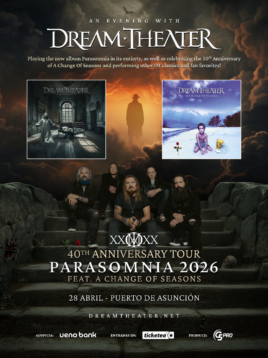 lasierra1999's tweet photo. 28 de abril 2026 @dreamtheaternet en PRY 🇵🇾 produce @G5pro entradas vía @TicketeaPy https://t.co/SxIXuo22vC https://t.co/l2zWRh1ZMo