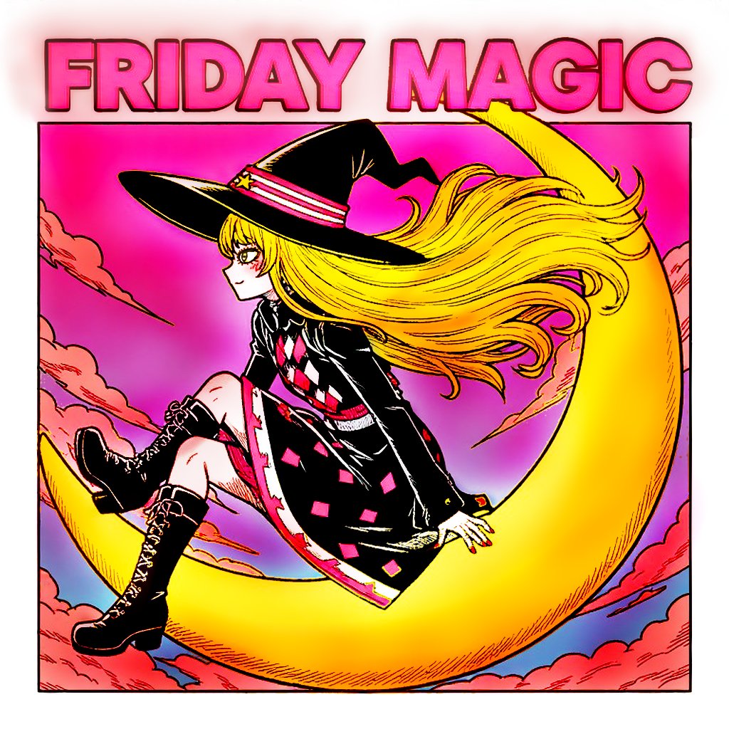 diasacb0001's tweet photo. Eng: Posting while it's still Friday ✨ A little tribute to Friday Magic.
日本語: まだ金曜日中に投稿〜 Friday Magicへの小さなオマージュです!
#FridayMagic #WitchGirl #魔女 #アニメアート #DigitalArt https://t.co/7iMrHUJprS