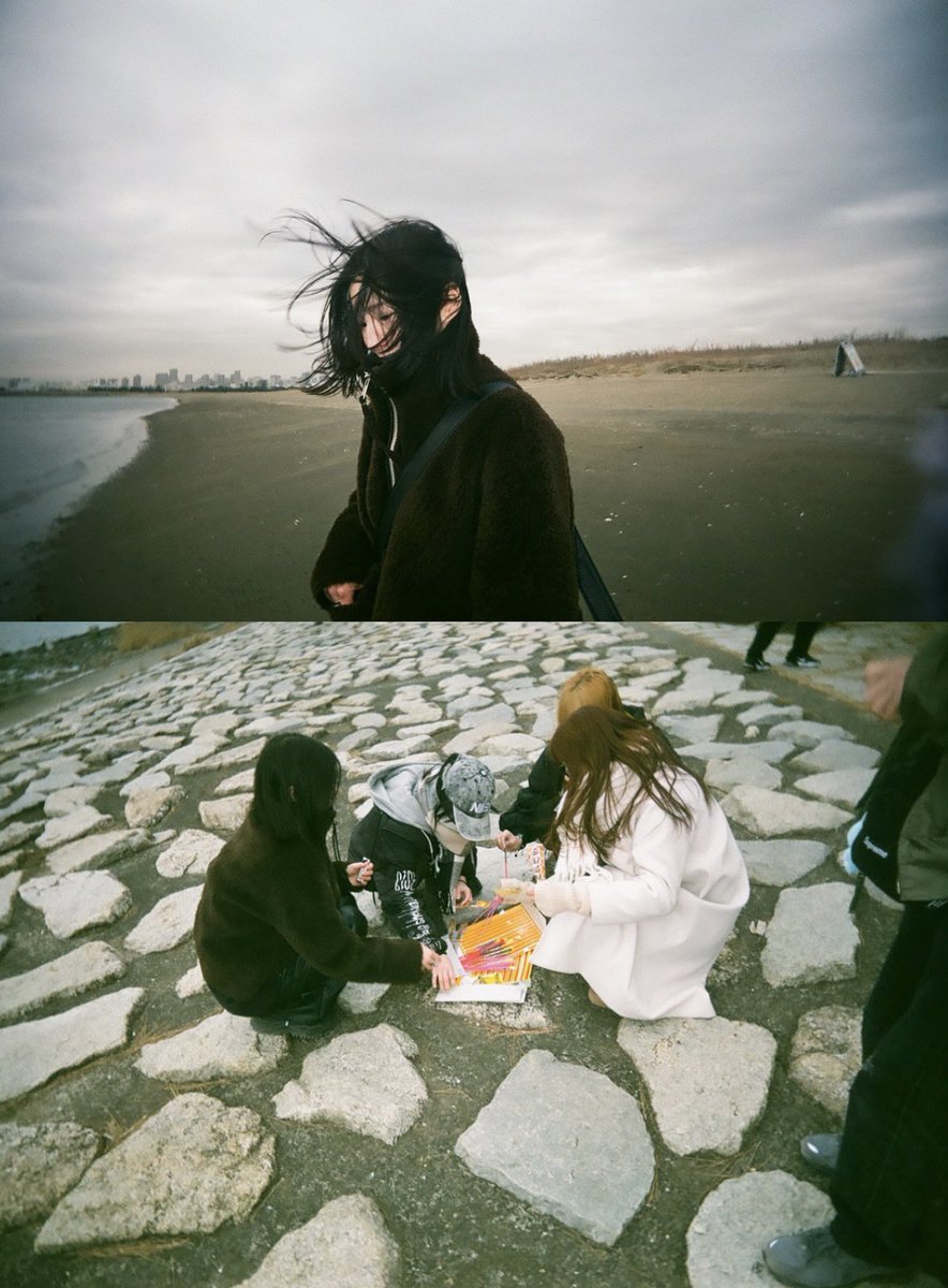 1月に授業でえんそ…海ロケした時、学生が撮ってくれた🌊冬の海きれいだった。花火もしました