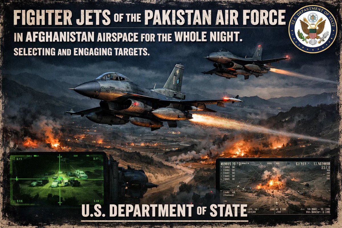 Fighter Jets of the Pakistan Air Force were continuously in Afghanistan Airspace for the whole night. Selecting and engaging targets. - U.S. Department of State
#Operation_Ghazab_Lil_Haqq