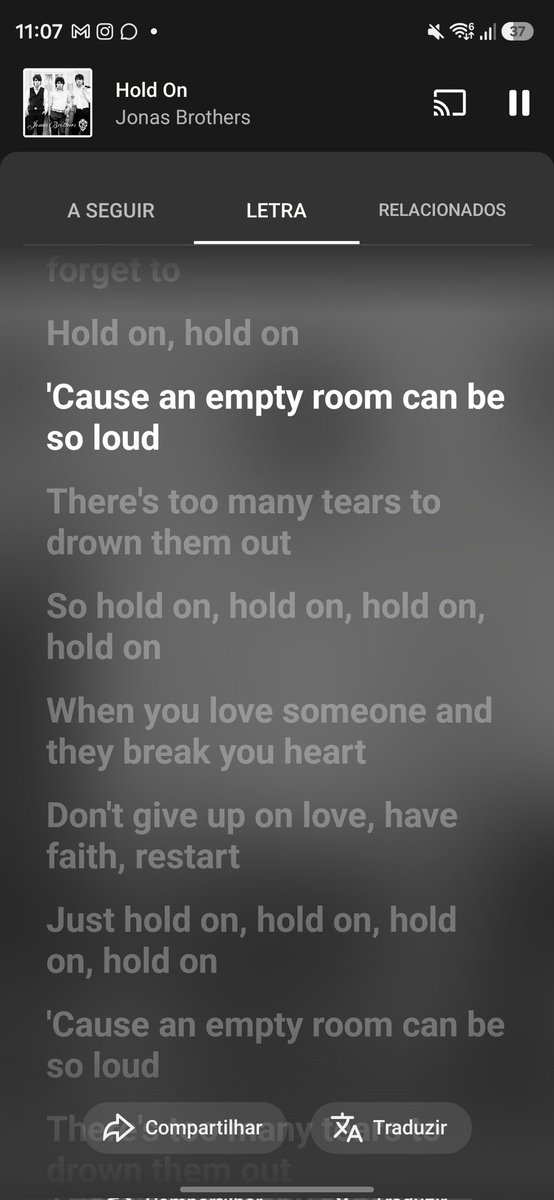 Tinha esquecido que essa música cura depressão.