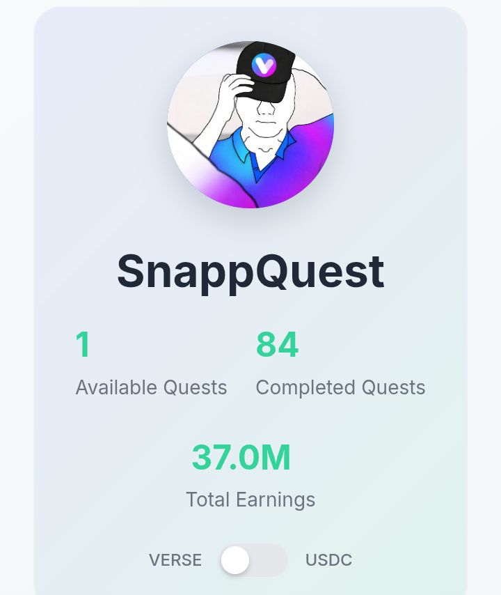 Nice one #SnappQuest and #VerseEcosystem
<a href="/SnappQuest/">SnappQuest</a> and <a href="/VerseEcosystem/">Verse</a>