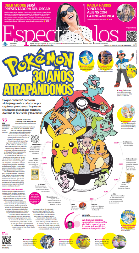 #EnPortada "Pokémon", lo que comenzó como un videojuego, hoy es un fenómeno global que domina la tv, el cine y las cartas 🎮📺🎥eluniversal.com.mx/espectaculos/p…