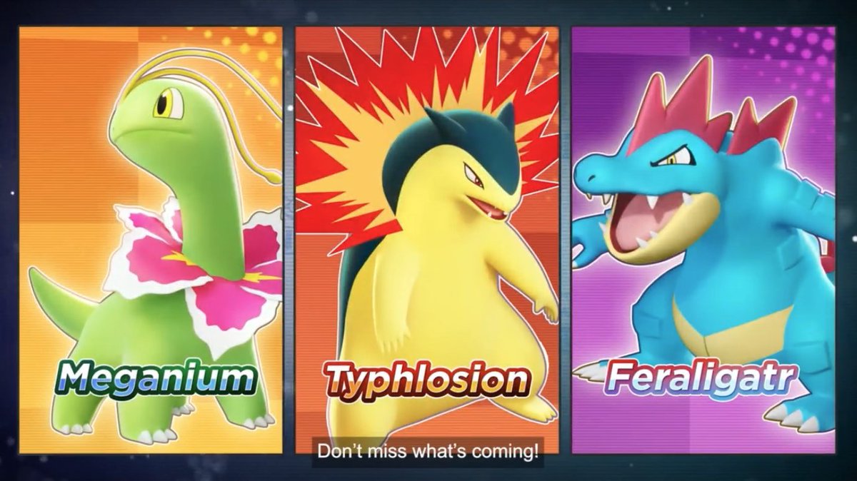 SerebiiNet's tweet photo. Serebii Update; Meganium, Typhlosion and Feraligatr will soon come to Pokémon UNITE https://t.co/NWlAdn57aQ https://t.co/9XiGGLHF0f