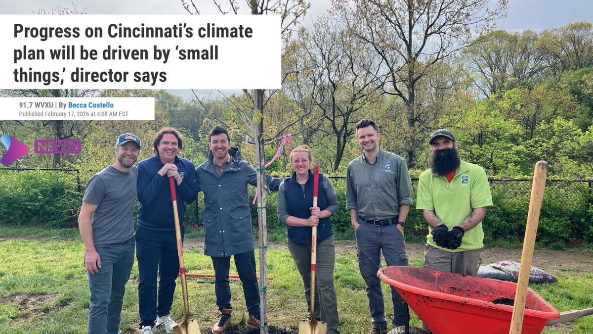 CincinnatiOES's tweet photo. The next big thing is a bunch of small things 🌱

Thanks so much to @cincinnatipublicradio for chatting with our OES Director, Ollie, about progress with the Green Cincinnati Plan and recent accomplishments across our communities.

https://t.co/LTJsCLrQfD https://t.co/avhn3qDTwd