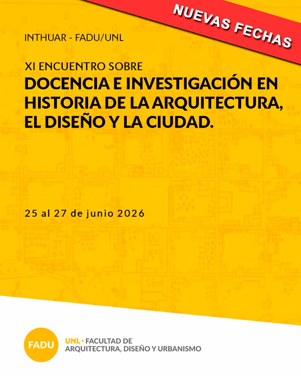 3ª Circular del XI Encuentro «Docencia e Investigación en Historia de la Arquitectura, el Diseño y la Ciudad» a realizarse entre los días 25, 26 y 27 de junio de 2026. Leer más en iaa.fadu.uba.ar/3a-circular-de…