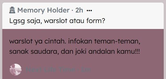 next__lifetime's tweet photo. SEGERA!! Infokan joki warslot andalan kalian. https://t.co/ELiwkAjuAx