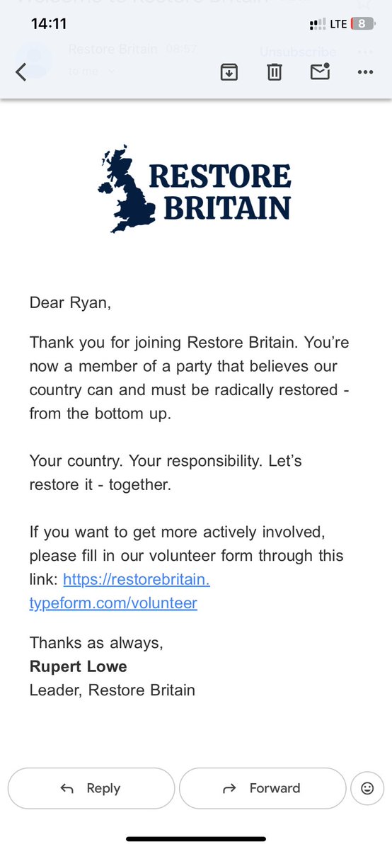 That’s it Im officially onboard snd enrolled as a volunteer in the battle to save England.

God bless you all let’s do this!