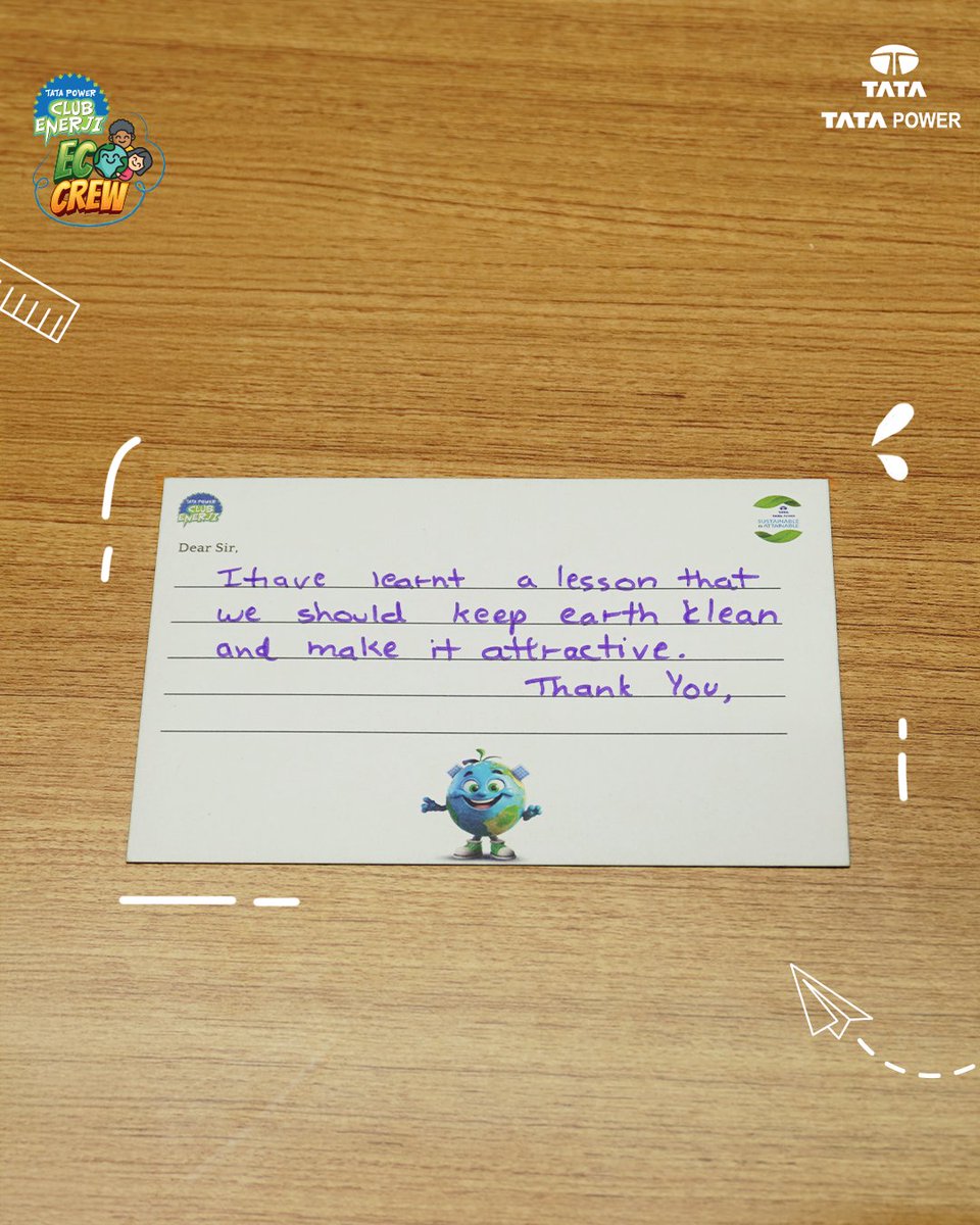 TataPower's tweet image. Responsibility grows stronger when practiced daily. 

Following the Dainik Jagran x Tata Power EcoCrew Mela, our EcoStars are transforming awareness into meaningful environmental habits.

#TataPower #IndiasLargestEnergyLiteracyMovement #EcoCrew #DainikJagran #ClubEnerji