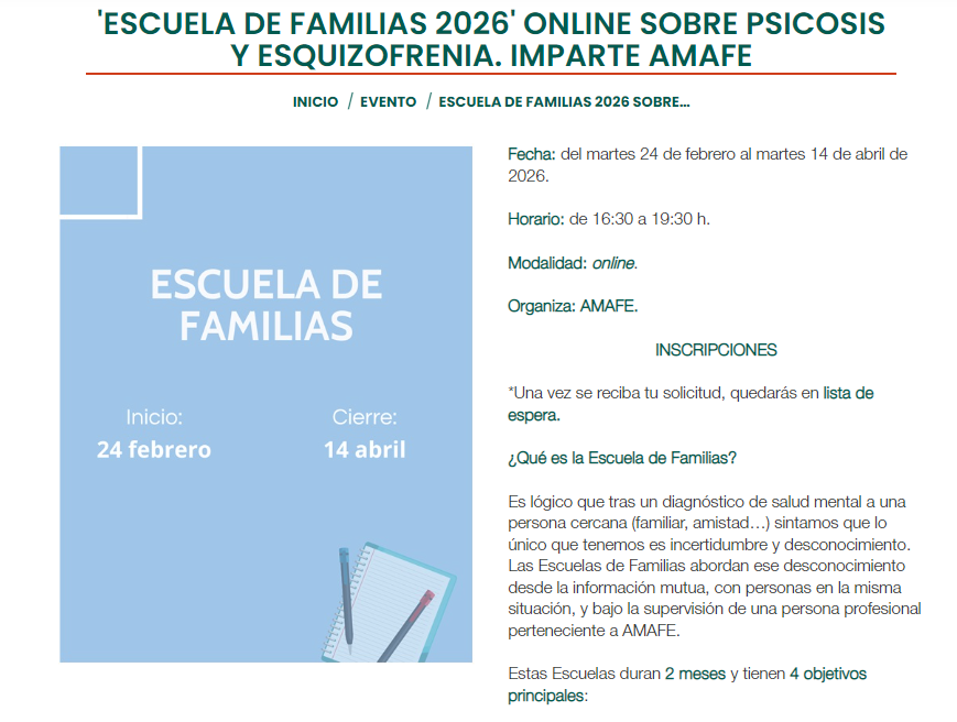 StoPrejuicios's tweet photo. Hoy volvemos a hablar de las ESCUELAS DE FAMILIAS, os dejamos el siguiente enlace para que os podáis inscribir: https://t.co/CZXjRQgs7L
#Familia #Escuela #psicosis #2026 #amafe https://t.co/VjIw4POqLK