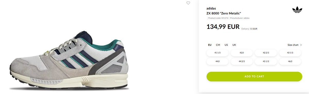 RESTOCK adidas ZX 8000 Dark Blue Power Green on Warsawsneakerstore