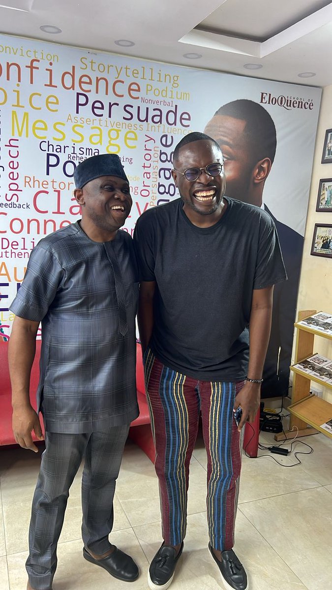 ubongessien's tweet image. A happy reunion after 20+ years! Welcomed @Chude  Jideonwo to the School of Eloquence today. From his early "New Dawn" days to building RED, Joy, Inc., and #WithChude, his journey is inspiring. Some journeys are loud, some steady, but growth never lies. Proud of you, Chude!