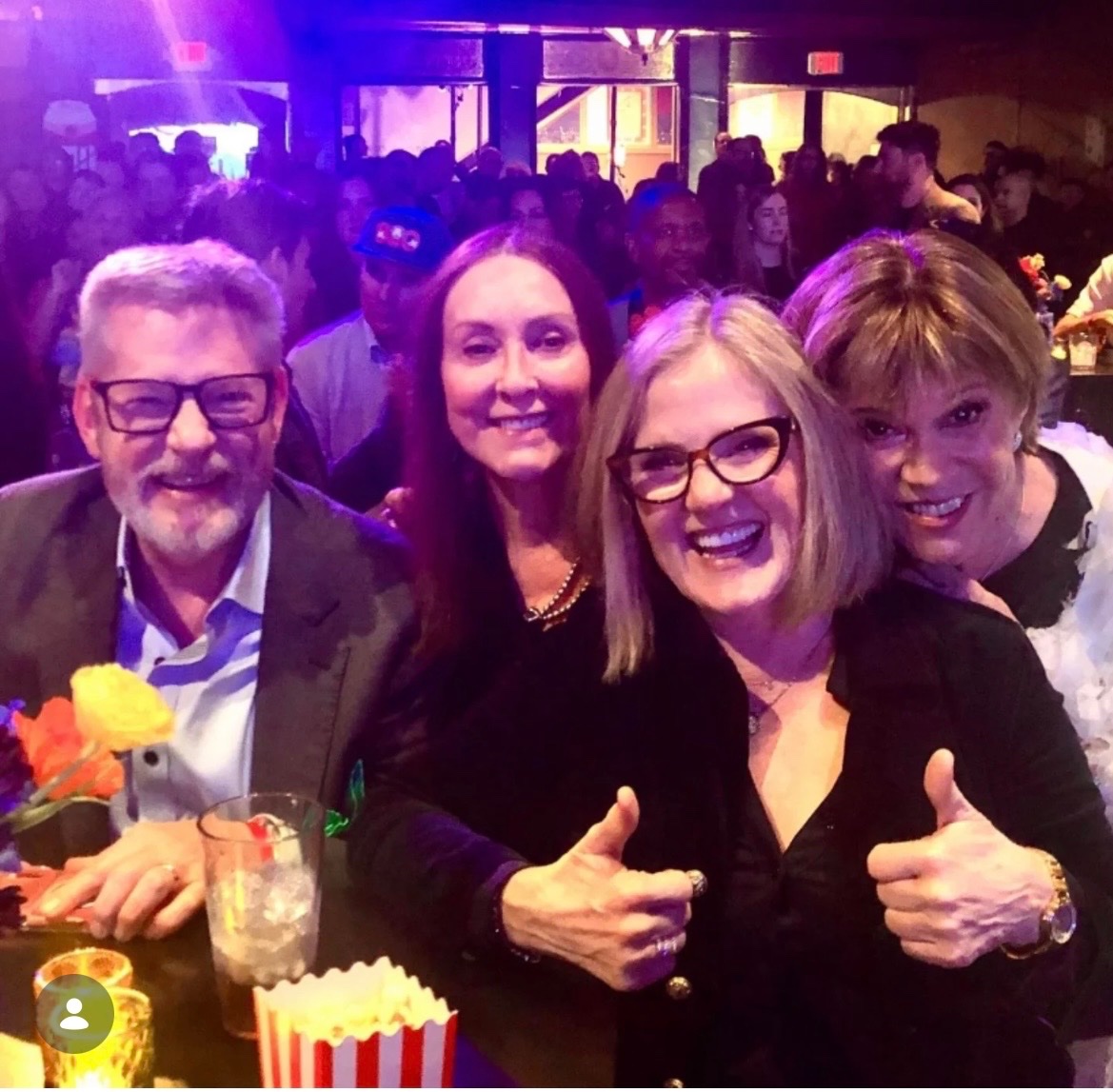 hardel_john's tweet photo. A photo of Hal Rayle, Tress MacNeille, Nancy Cartwright, and Maggie Roswell at The Simpsons 800th episode party. https://t.co/g4gS84Hbim