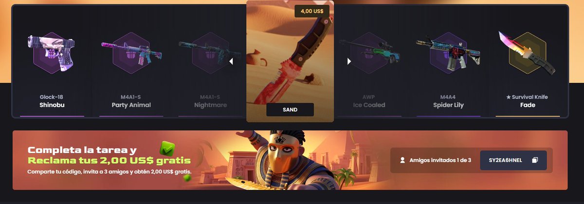 alcahueteKLK's tweet photo. nueva caja SAND en KEYDROP
Codigo: SY2EA6HNEL #keydrop #sand #counterstrike2 https://t.co/vEmQRIFsIs