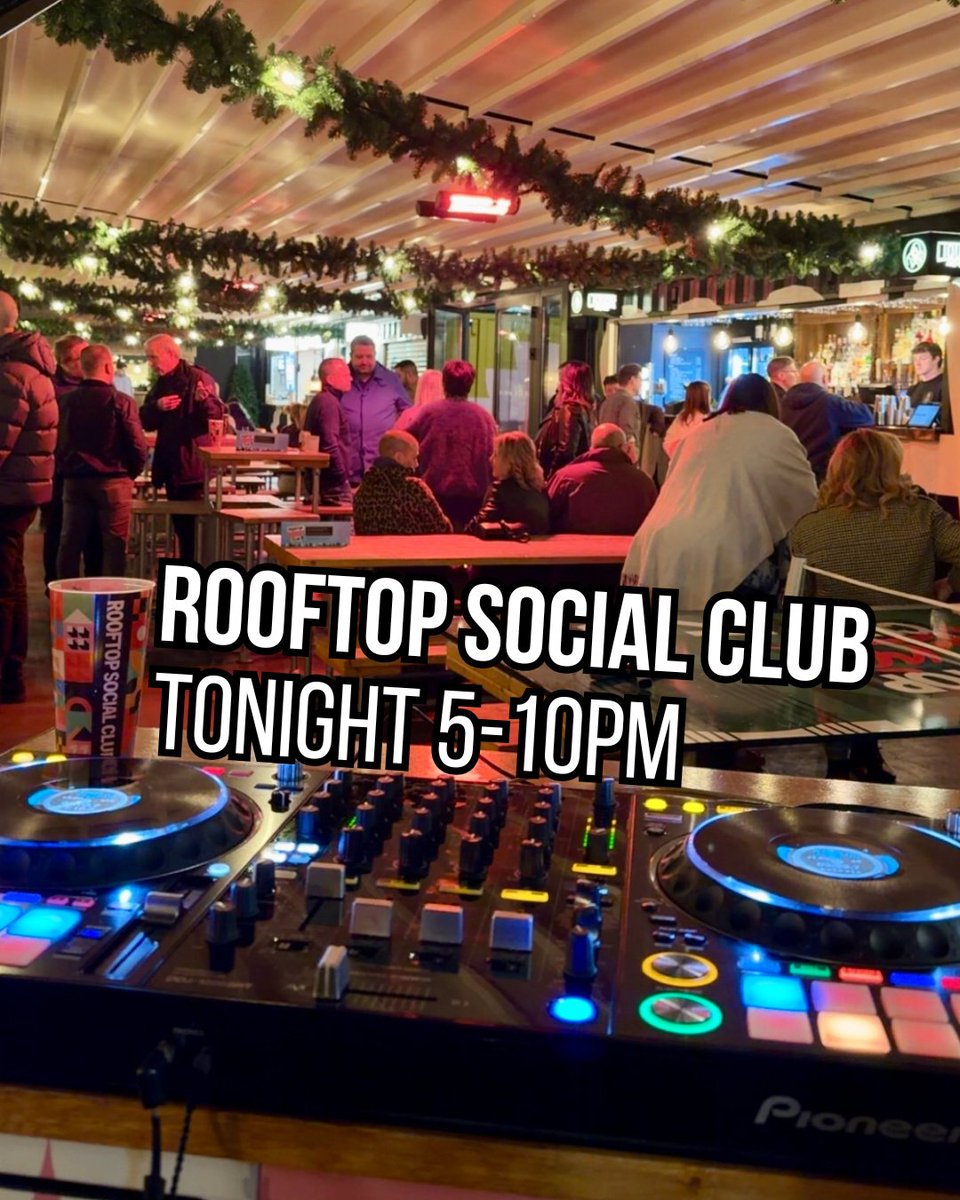 SpectrumDJ's tweet photo. Back up at @rooftopsocial.club tonight 🎧 I’ll be playing 5–10pm with the open-format, mash-up, good-vibes kinda set ... the perfect way to kick-off the weekend! Come up, grab a drink and say hi 😁

#WhatsOnInChester #ChesterDJs #DJLife #WeekendVibes #WinterWarmers https://t.co/vQklgyfhwB