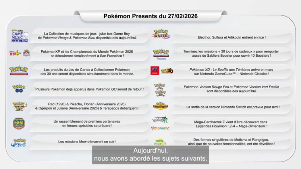 Récapitulatif du Pokémon Presents d'aujourd'hui avant la dernière annonce