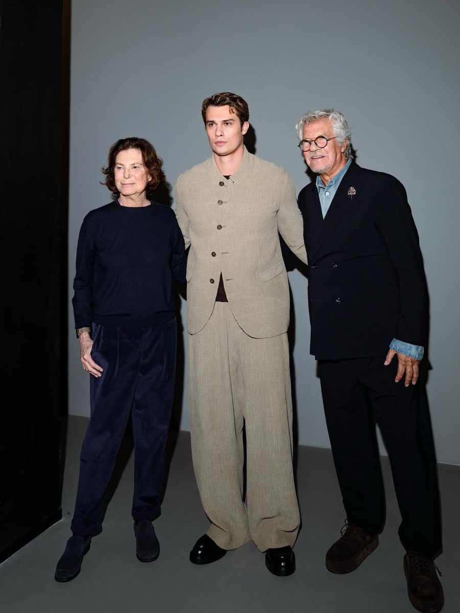 Nicholas Galitzine with Silvana Armani and Leo Dell'Orco at the Emporio Armani Fall/Winter 2026-2027 Men's and Women's Fashion Show.

© alessio_moro2