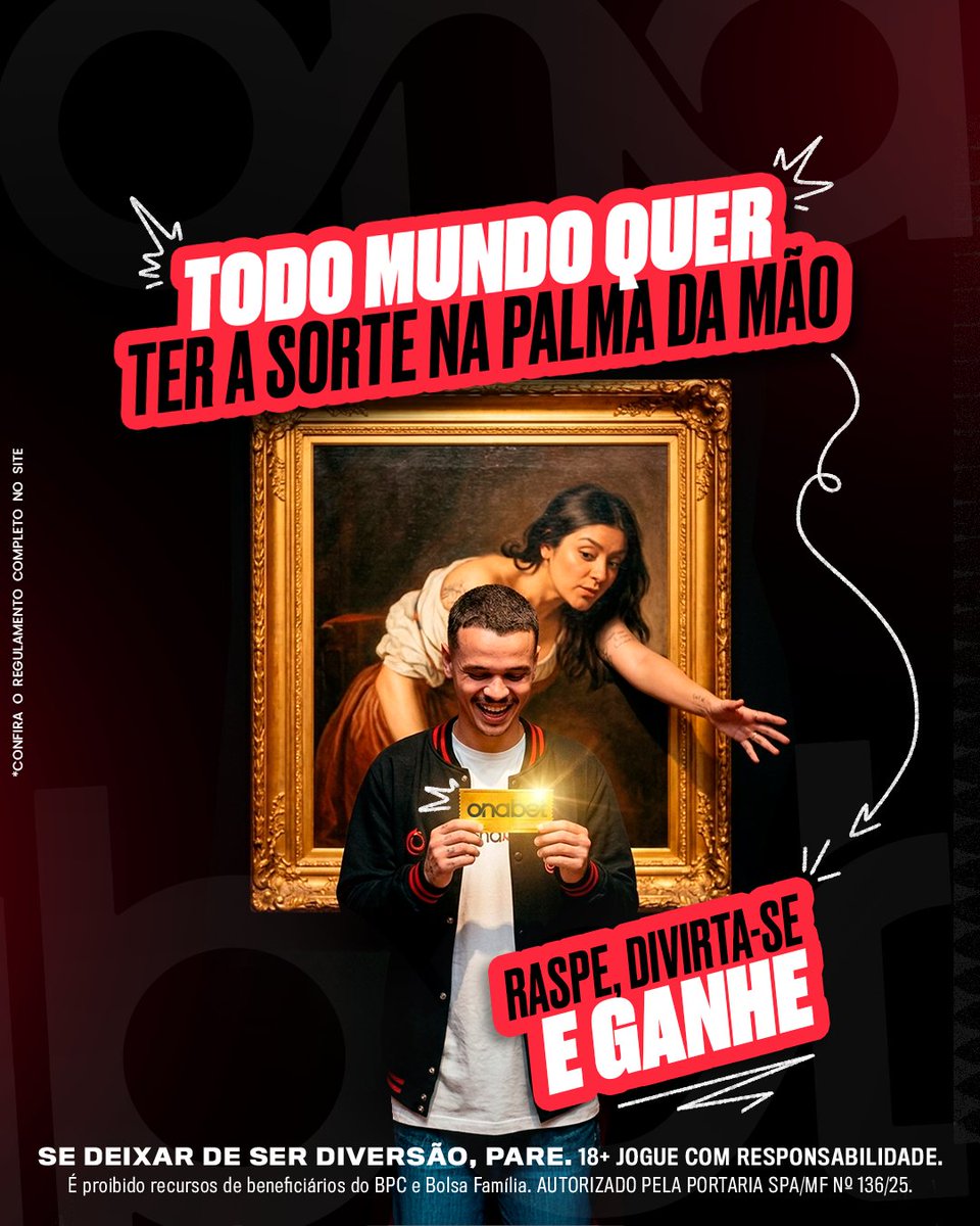 A sorte tá na sua mão com a Raspadinha da Onabet! 🤩

Giros grátis, bônus e até 1 milhão em saldo real podem fazer você voltar todos os dias para raspar e se divertir.

Aproveite a oportunidade!🍀

go.ona.bet.br/visit/?bta=121…

Confira as condições*

#JogueComResponsabilidade 18+