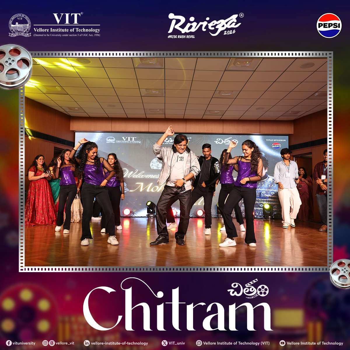 VIT_univ's tweet photo. The magic of Sahiti's Chitram - A dazzling showcase of dance, singing, and Telugu dialogue.
The grand finale crowned the best, with the guest's electrifying performance leaving everyone spellbound!
#VellorelnstituteofTechnology #Sahiti #Chitram #TLA #TeluguLiteraryAssociation https://t.co/rOx5W0rHL4