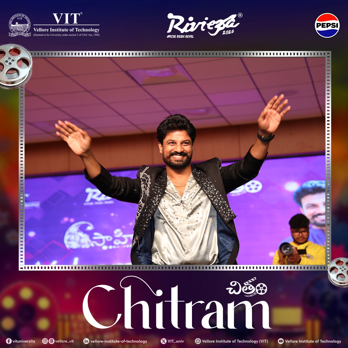 VIT_univ's tweet photo. The magic of Sahiti's Chitram - A dazzling showcase of dance, singing, and Telugu dialogue.
The grand finale crowned the best, with the guest's electrifying performance leaving everyone spellbound!
#VellorelnstituteofTechnology #Sahiti #Chitram #TLA #TeluguLiteraryAssociation https://t.co/rOx5W0rHL4