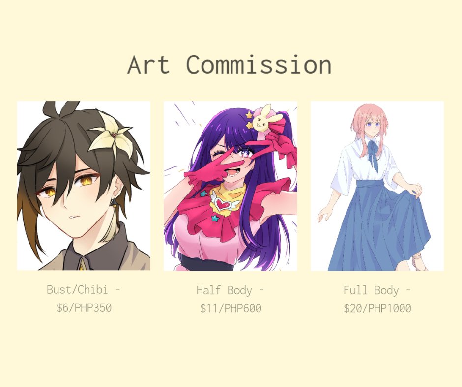 eichi_kun's tweet photo. Commissions Open Slot [0/2]
Need some extra income as I'm really struggling...

TAT - 7 days

Payment via paypal

I also do Vtuber Commissions, terms are in my carrd
https://t.co/FMYXILQfEq https://t.co/LptfknXZuM