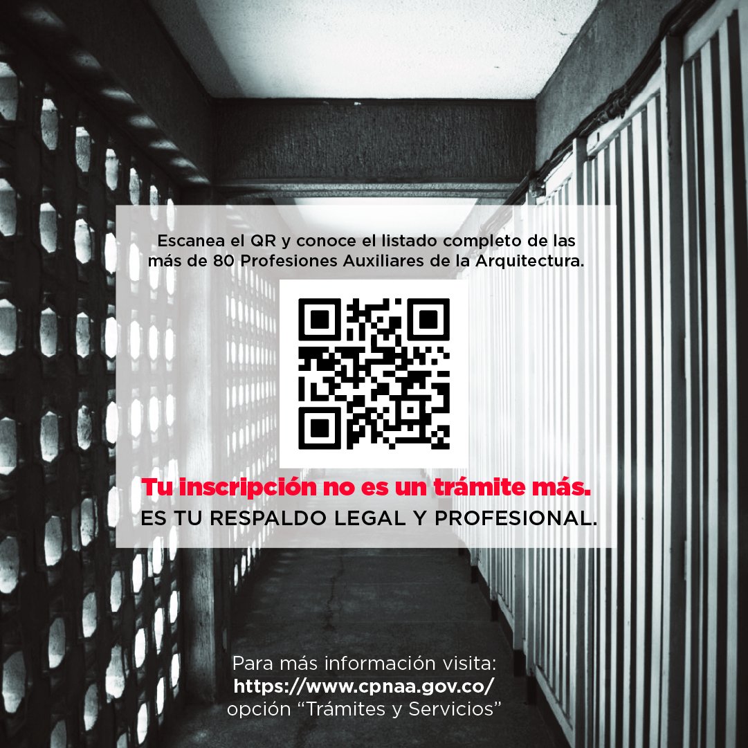 Las #profesionesauxiliares son el soporte técnico que permite que la arquitectura se construya.

Gestiona tu Certificado de Inscripción Profesional con el Consejo Profesional Nacional de Arquitectura y sus Profesiones Auxiliares 📲 cpnaa.gov.co/certificado-de…  #cpnaa #arquitectura
