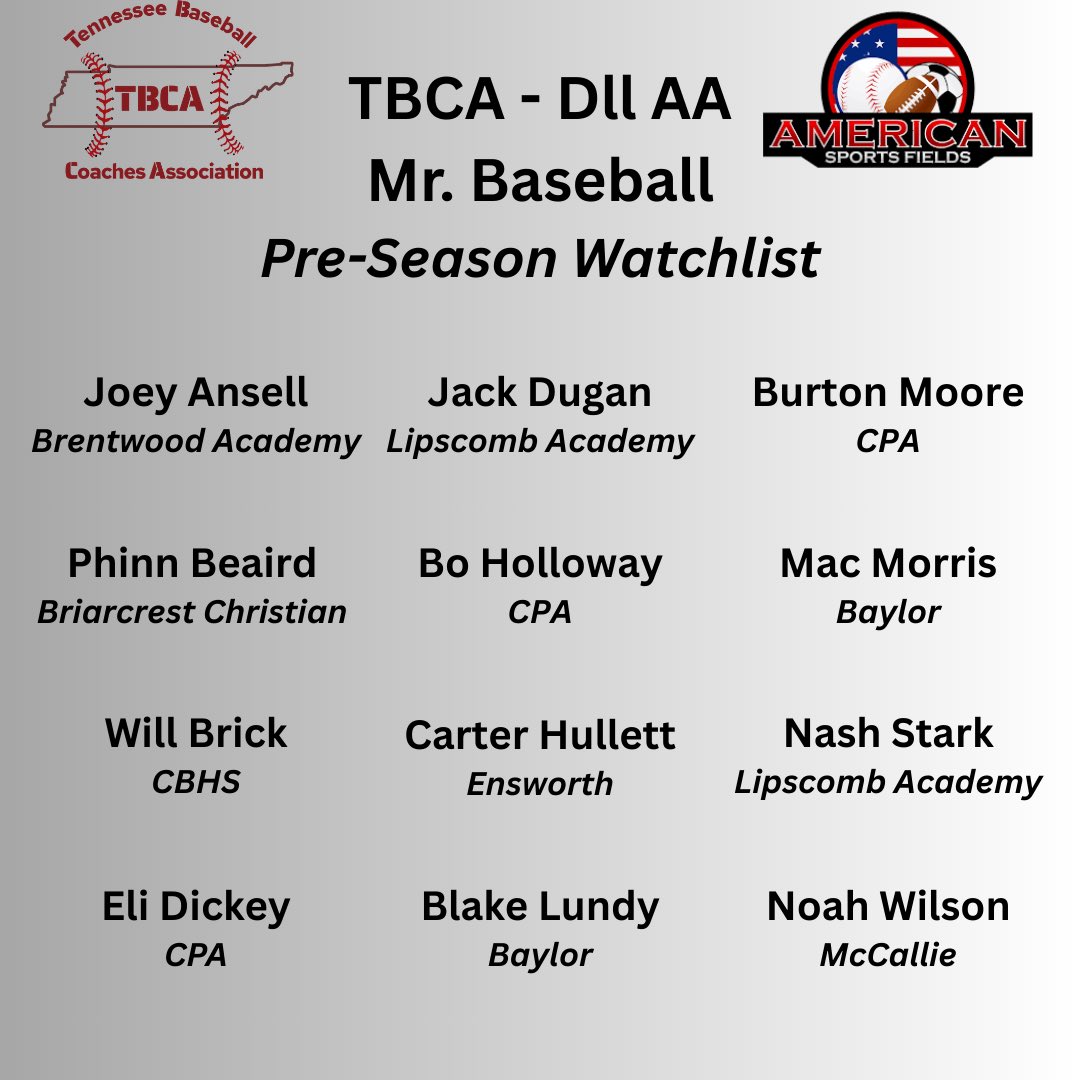 Tennessee Baseball Coaches Association tweet media