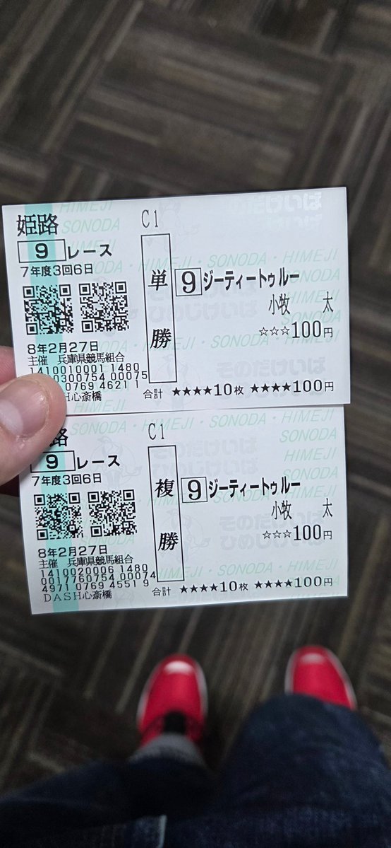 動画と全く関係ないところ 馬券は+70円