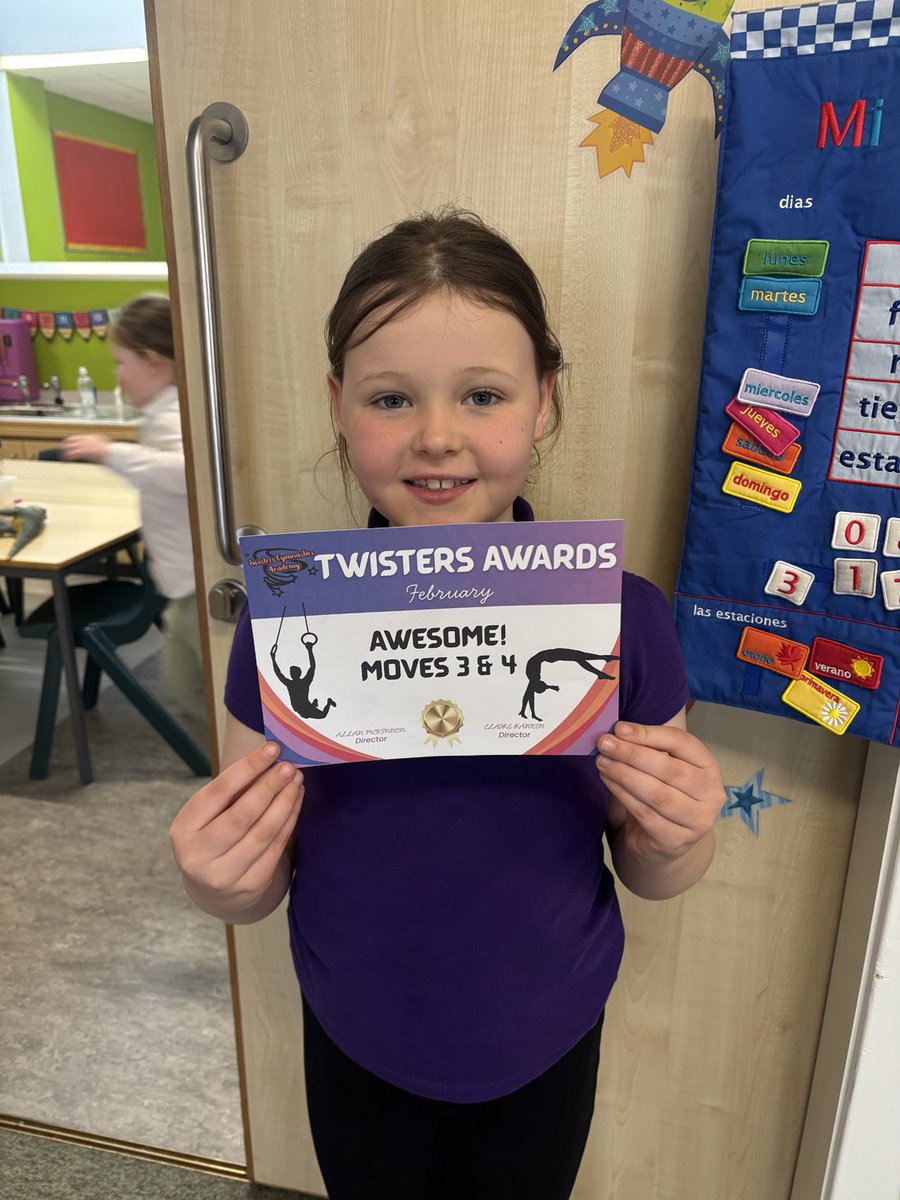 This clever P3b girl received an award for her gymnastic skills! <a href="/ASP180/">All Saints Primary School, Greenock</a>