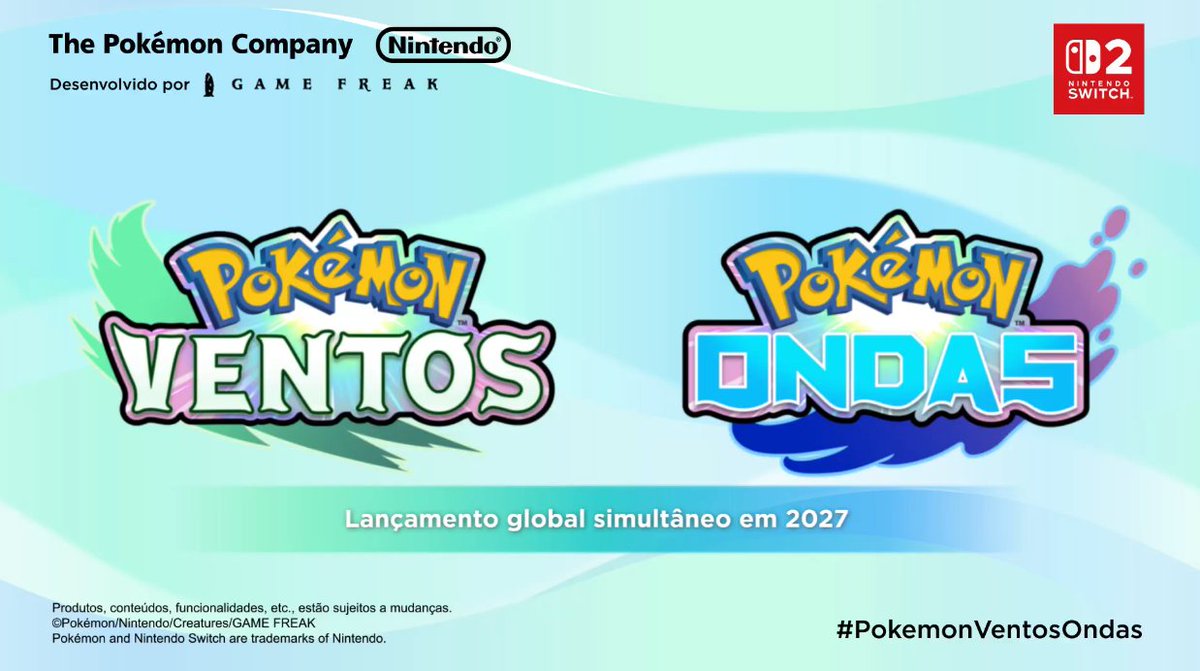 CONFIRMADO! POKÉMON EM PT-BR!

POKÉMON VENTOS E ONDAS ESTARÁ EM PORTUGUÊS DO BRASIL!!!

FINALMENTE AMIGOS! É OFICIAL! CHEGOU O DIA! 🇧🇷