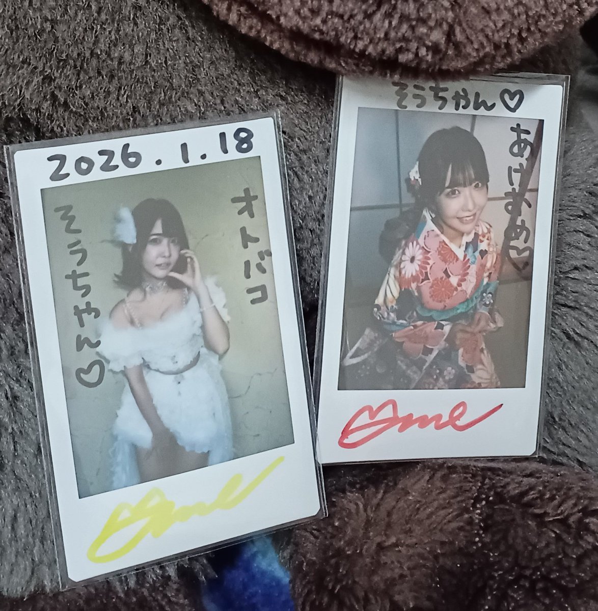 チェキきた！！今回もかわいいしいつも名前書いてくれてありがとう