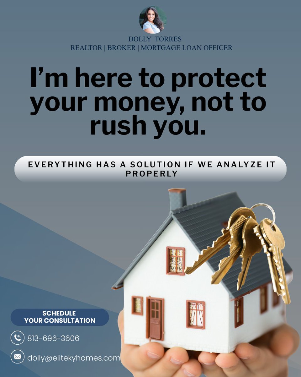 Dolly_Realtor's tweet photo. Buying a home isn’t about speed.

It’s about strategy.

I’m here to protect your money — not rush your decision.

DM me if you’re ready to buy smart. https://t.co/4ZwrfqplTi