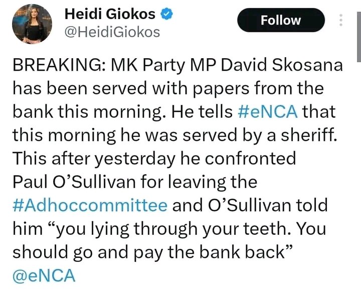 Dumisani2121671's tweet photo. @AdvoBarryRoux @bongzmessi Then we must believe that Banking institutions is independent from external influence. The agreement between David Skosana and Standard Bank got nothing to do with Paul O Sullivan. This is another example that Paul O Sullivan has immense amount of influence over the state. https://t.co/Pn0jVwNLqA