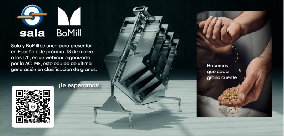 ACTME01's tweet photo. WEBINAR ACTME, 18/marzo/2026: @BoMill presenta la clasificación del cereal  según el % de proteína. Desaorro interesantísimo de tecnología NIR-T para el mercado del trigo y cebada. INSCRIPCIONES en https://t.co/MIJ6lv9QoT.
https://t.co/odjhmWBCRw https://t.co/DC9JPLuMo4