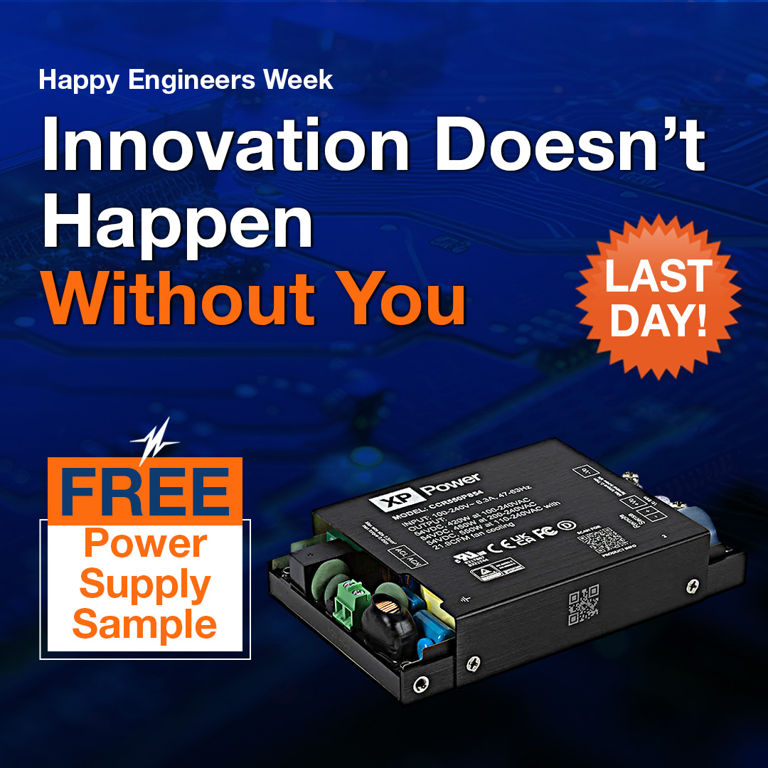 Innovation doesn’t happen without you.⚡

Engineers Week is wrapping up, which makes today your final chance to grab a FREE power supply sample for your next design.

👉 Claim Your Free Power Sample: hubs.li/Q03_mvwx0