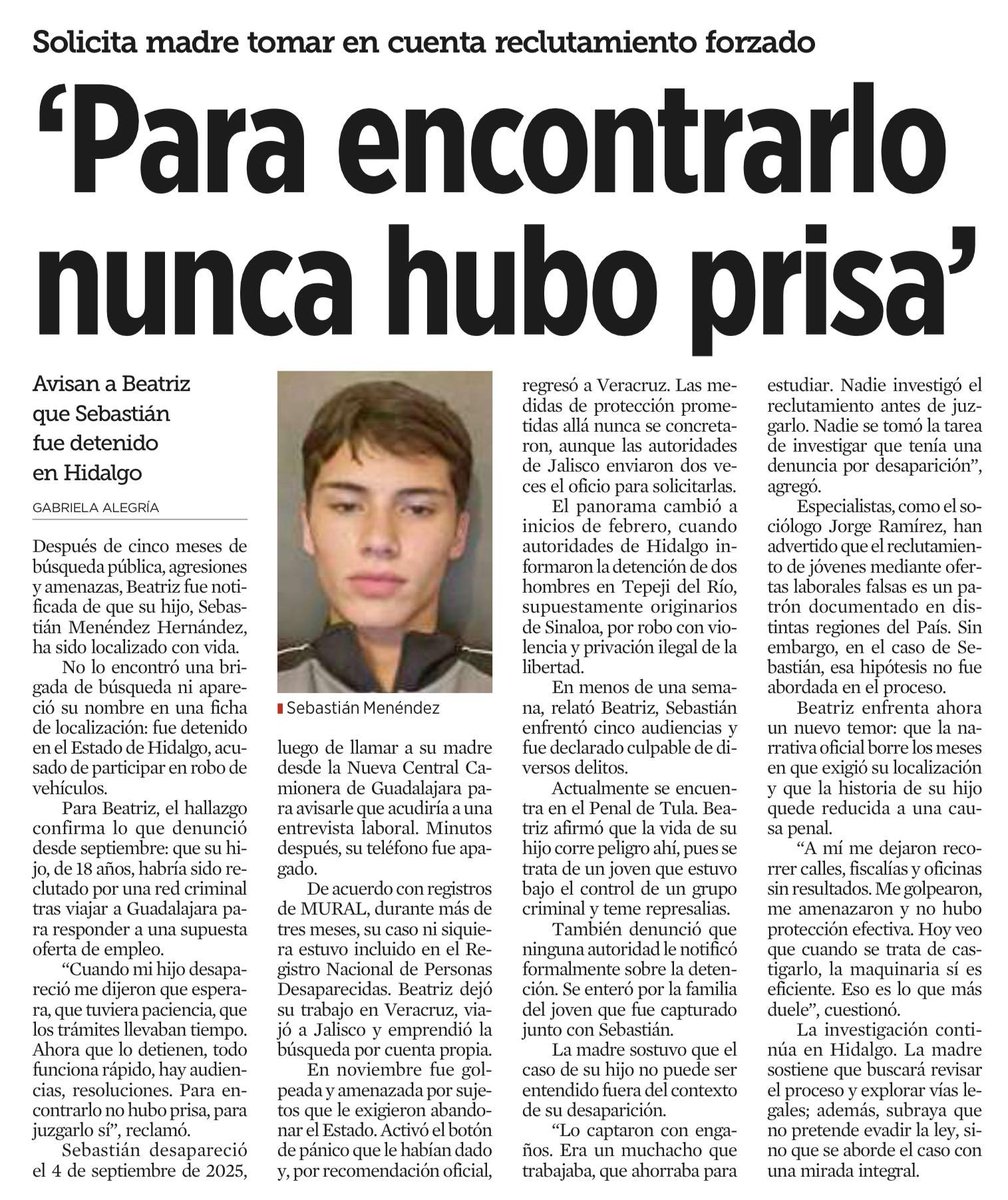 Siguen  apareciendo casos de reclutamiento forzado, en los cuales las  autoridades se muestran indolentes frente al fenómeno; los deberes de  las autoridades no terminan en estadísticas, sino en entender las  historias que hay detrás de cada caso que es puesto a consideración.