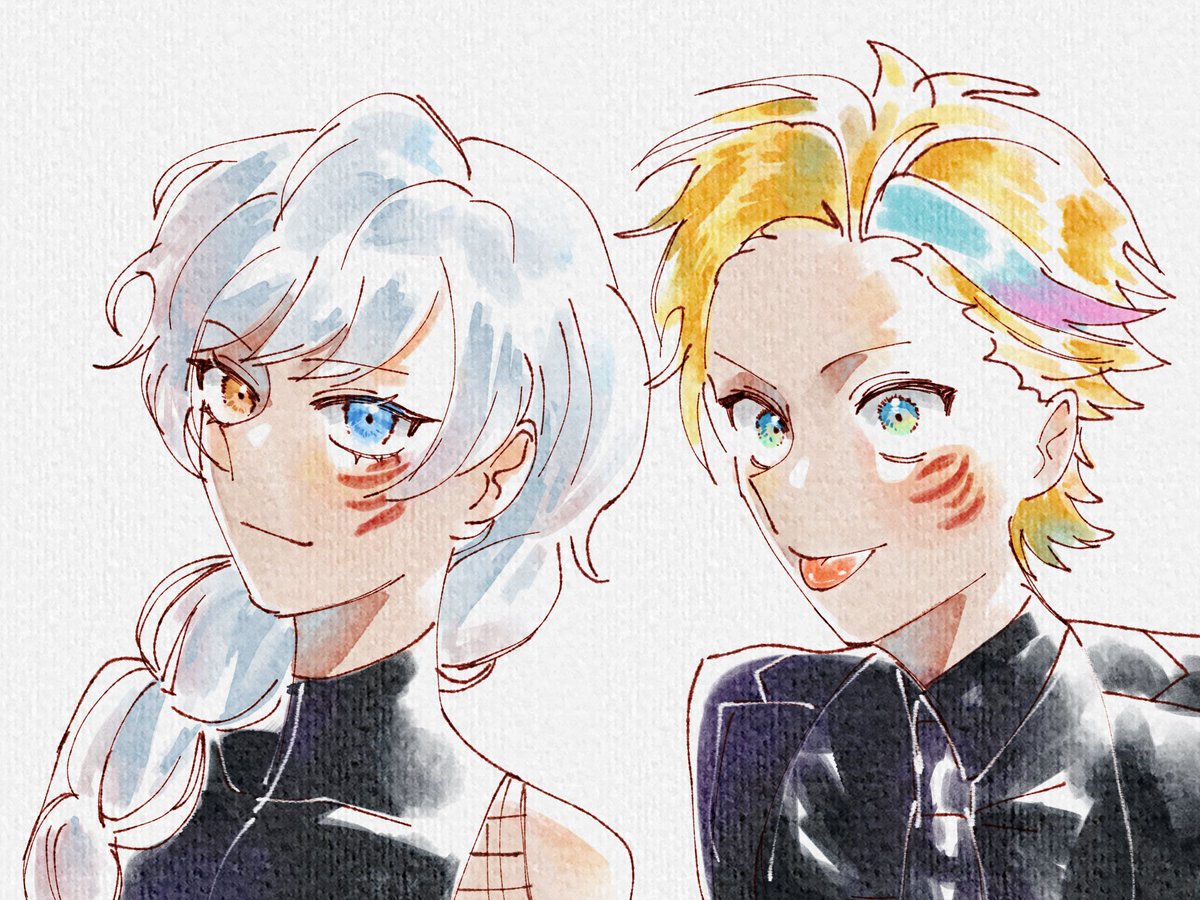 the twins i think theyre silly #Derem_art #Rai_art #DistrictV