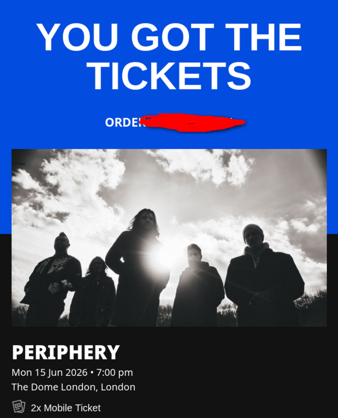 DjDave888's tweet photo. Oh my days, haven't been able to see the @PeripheryBand guys in years... Can't wait. :) https://t.co/swOEqCL3so