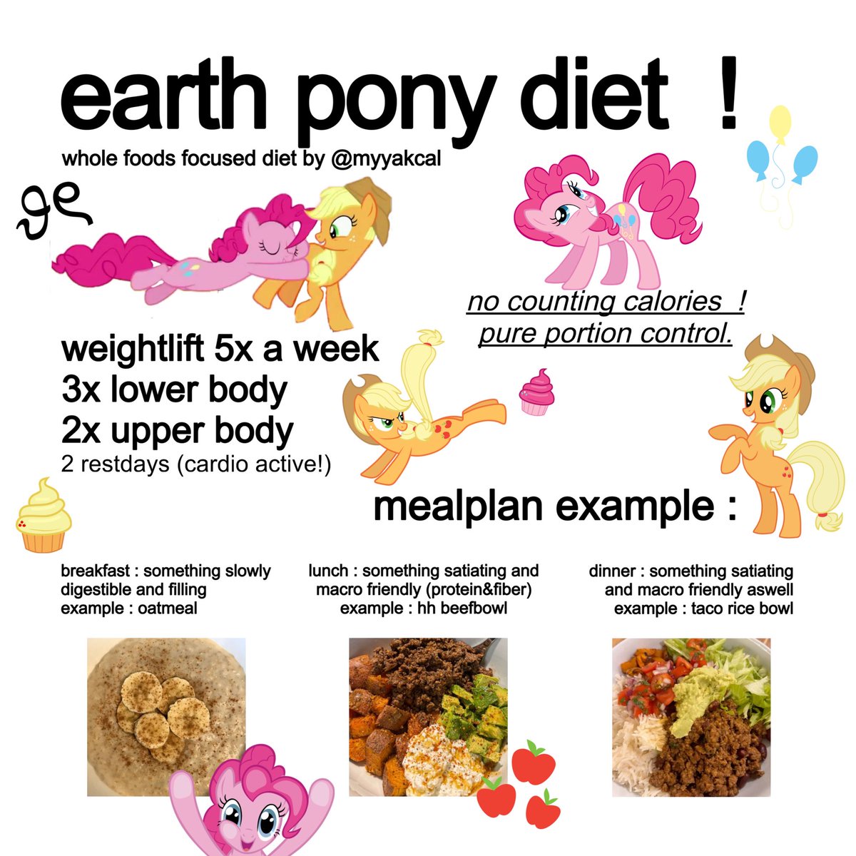 myyakcal's tweet photo. #edtwt WHAT PONY ARE YOU ?? 💓

earth pony  ➜  whole foods, gym 
pegasus  ➜  fasting addict, mini meals 
unicorn  ➜  omads, sweet tooth https://t.co/tpe1qcVO1X