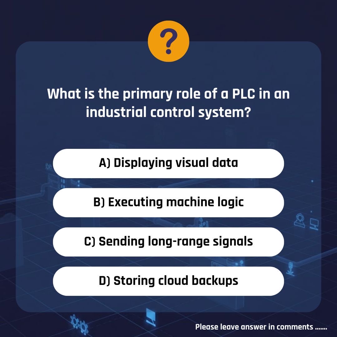 coecsnfsu's tweet photo. PLCs are the backbone of Industrial Control Systems. They receive sensor inputs, execute programmed logic, and control actuators and machinery in real time.

 Comment your answer https://t.co/v2EekQSY1k