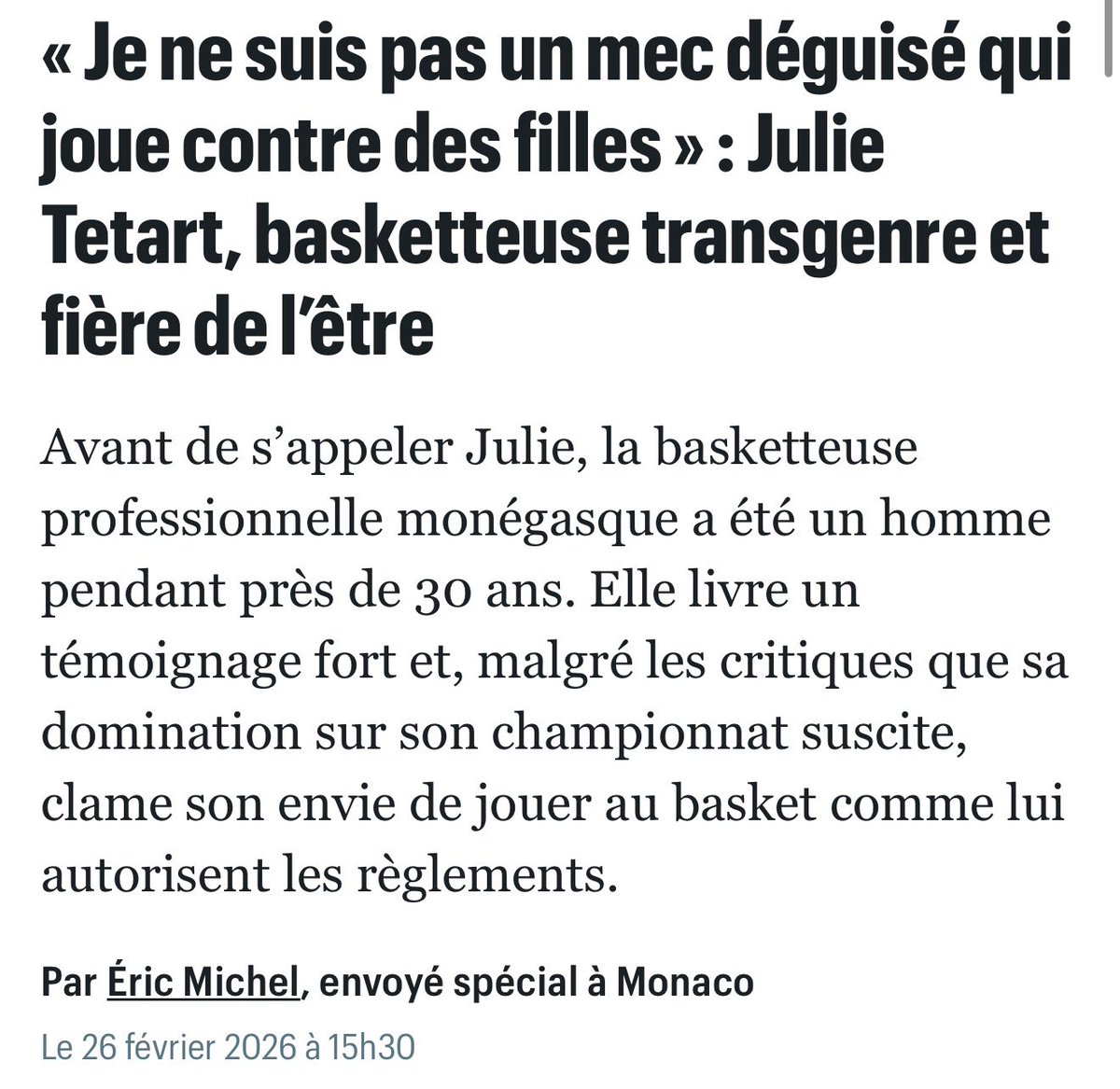 LaurenceTrochu's tweet photo. En deuxième division de basket français, les deux meilleures joueuses Julie Tétard et Aurore Poutou… sont des hommes.

Si rien n’est fait contre l’infiltration des hommes sous prétexte trans dans la catégorie femmes, le sport féminin va disparaître. 

Mesdames, réveillons-nous ! https://t.co/jsfRzi4Vod